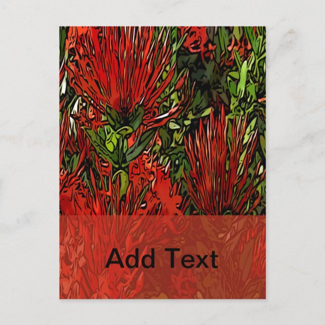 Carte Postale Buisson de feu rouge orange vibrant (Devant)