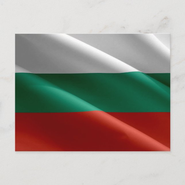 Carte Postale Bulgarie - drapeau bulgare agitant - (Devant)
