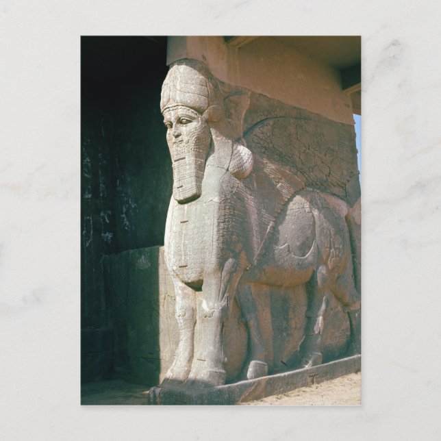 Carte Postale Bull ailé à tête humaine, période néo-assyrienne (Devant)