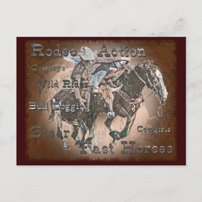 Carte Postale Bull Dogging III (Devant)