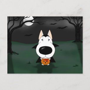 Carte Postale Bull Terrier Halloween Vampire