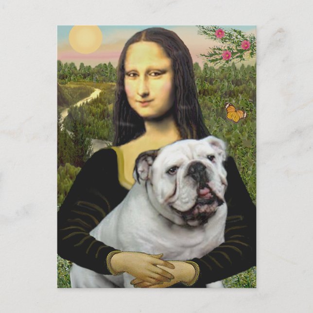Carte Postale Bulldog 9 anglais - Mona Lisa (Devant)