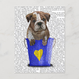 Carte Postale Bulldog Bucket Of Love Blue