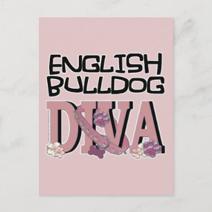 Carte Postale Bulldog DIVA anglais