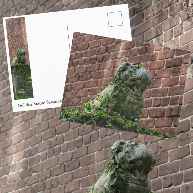 Carte Postale Bulldog Statue Savannah Géorgie (Créateur téléchargé)