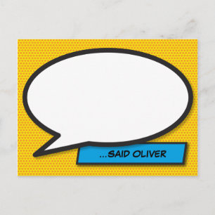 CARTE POSTALE BULLE DE PAROLE DE MESSAGE AMUSANT RÉTRO WHAM