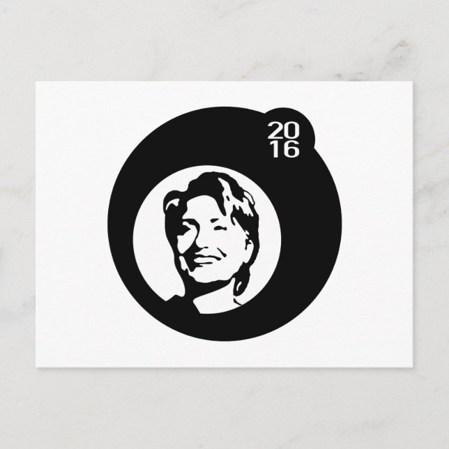 Carte Postale bulle noire de hillary clinton (Devant)