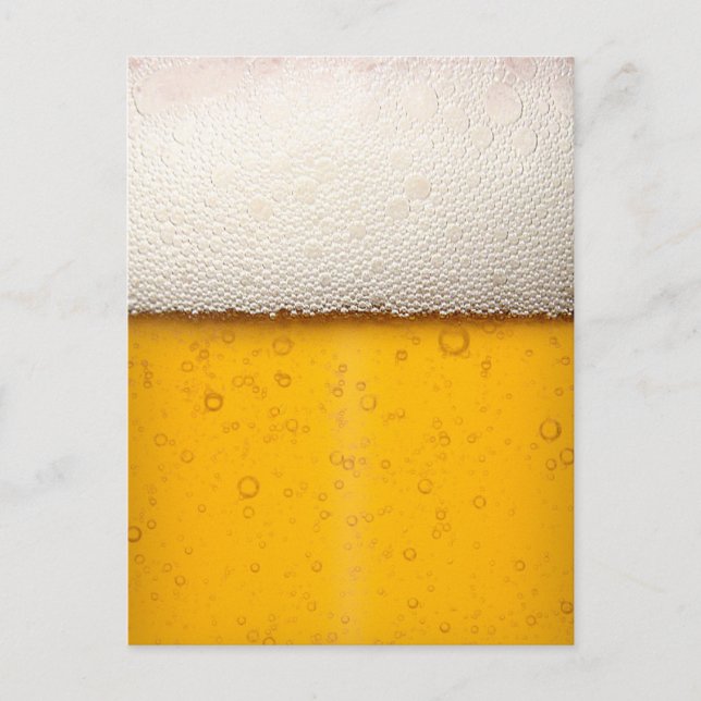 Carte Postale Bulles de Bière en Gros Plan (Devant)