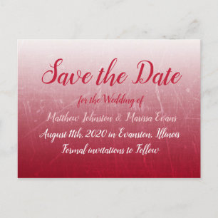 Carte Postale Bulles de fond rouge profond Enregistrer la date C