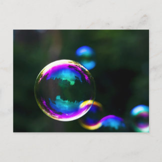 Carte Postale Bulles de Savon Colorées Flottantes