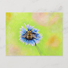 Carte Postale Bumble Bee sur une peinture à fleurs
