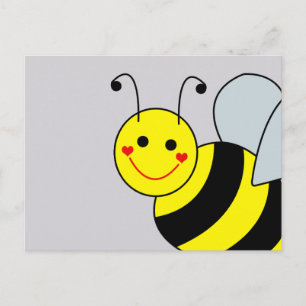 Carte Postale Bumble jaune mignon Abee gris