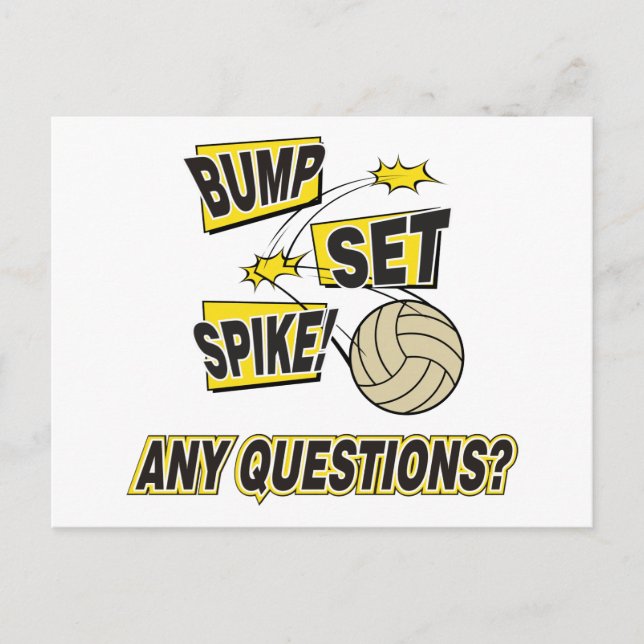 Carte Postale Bump Set Spike Volleyball cadeau (Devant)