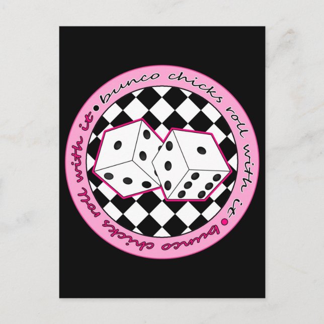 Carte Postale Bunco Chicks Roll with It - Rose (Devant)