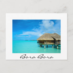 Carte Postale Bungalow sur Bora Bora blanc