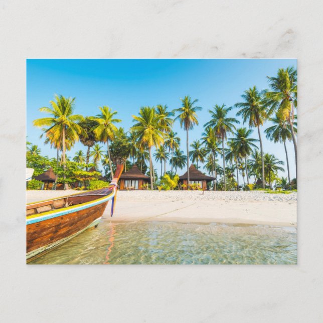 Carte Postale Bungalows de la station touristique sur la plage | (Devant)