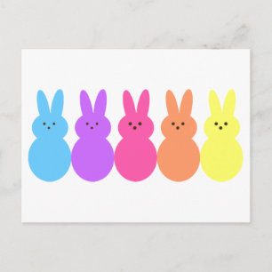 Carte Postale Bunnies arc-en-ciel