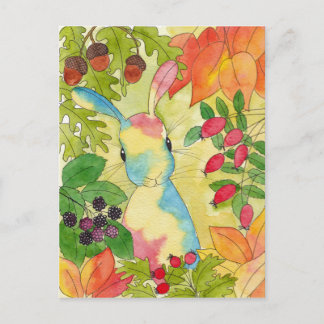 Carte Postale Bunny d'automne par Pepperment Art