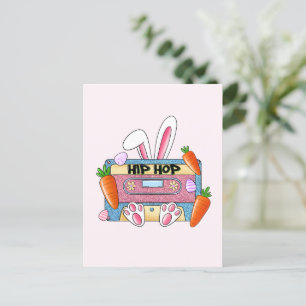 Carte Postale Bunny de bande de cassette Hip hop