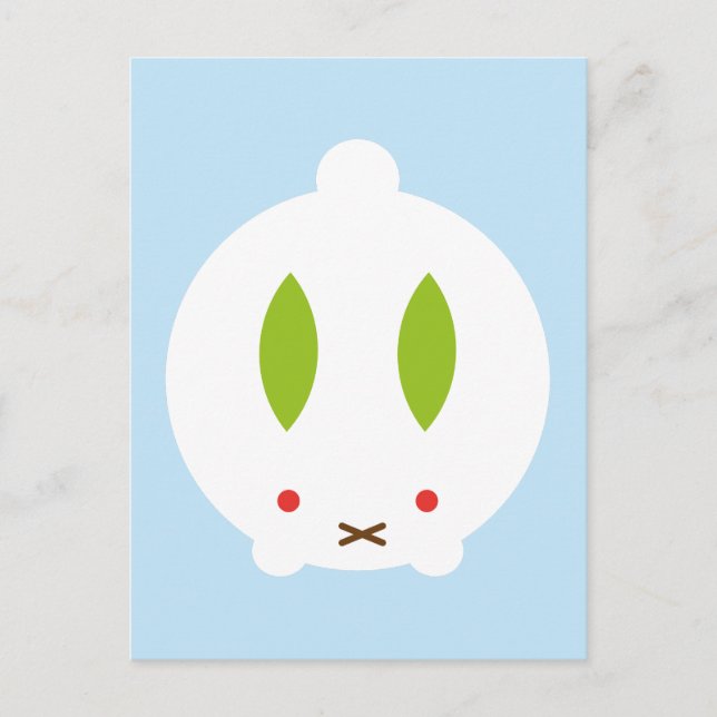 Carte Postale Bunny de neige hivernale de Kawaii (Devant)