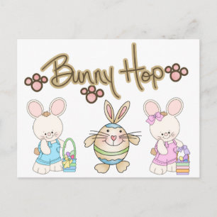 Carte postale Bunny Hop Pâques