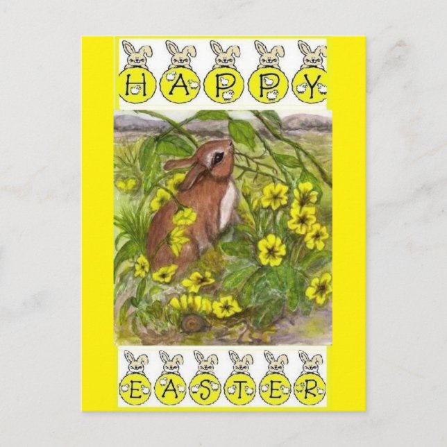 Carte postale Bunny Pâques vintage (Devant)