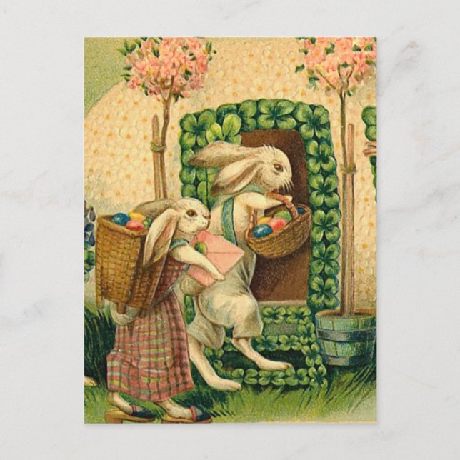 Carte postale Bunny Pâques vintage (Devant)