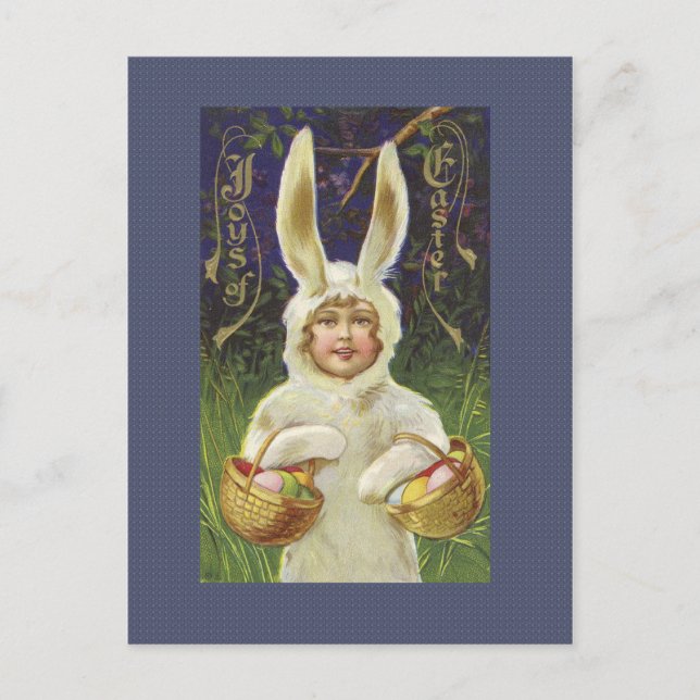 Carte postale Bunny Pâques vintage (Devant)