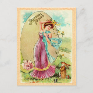 Carte postale Bunny Pâques vintage