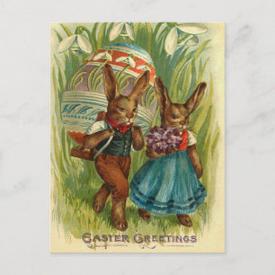 Carte postale Bunny Pâques vintage