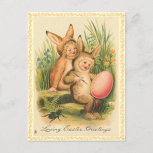 Carte postale Bunny Pâques vintage