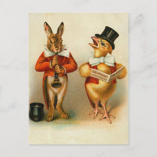 Carte postale Bunny Pâques vintage