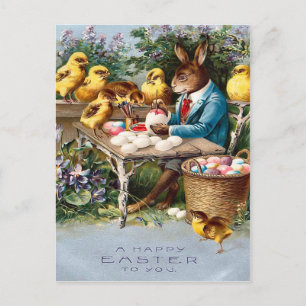 Carte postale Bunny Pâques vintage
