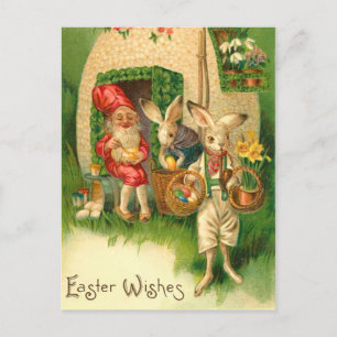 Carte postale Bunny Pâques vintage