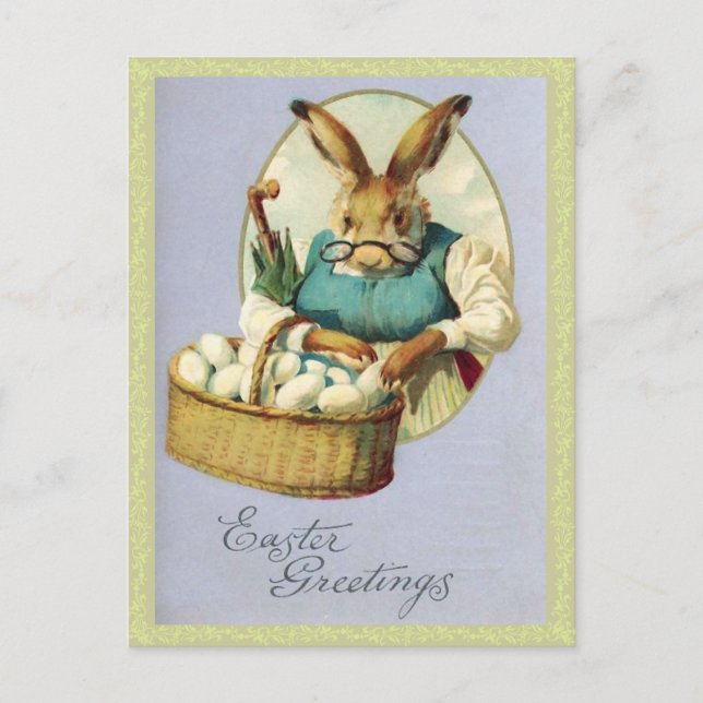 Carte postale Bunny Pâques vintage (Devant)