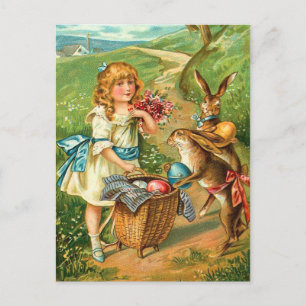 Carte postale Bunny Pâques vintage