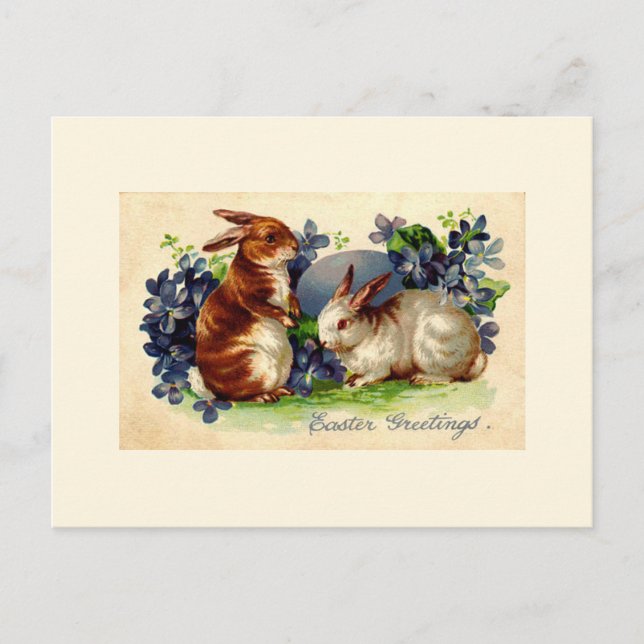 Carte postale Bunny Pâques vintage (Devant)