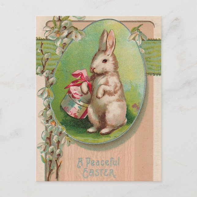 Carte postale Bunny Pâques vintage (Devant)