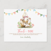 Bunny rose Floral Merci d'anniversaire