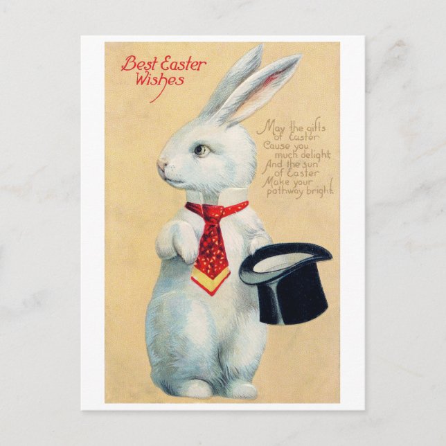 Carte Postale Bunny vintage de Pâques (Devant)