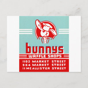Carte Postale Bunnys Waffle Shops