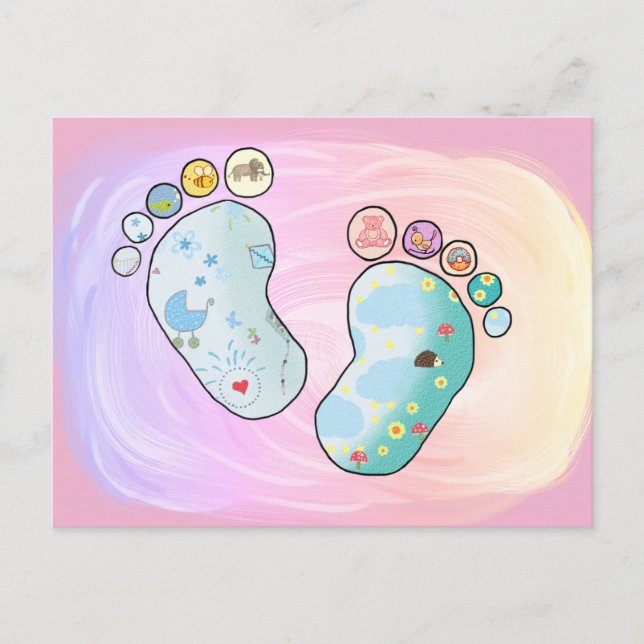 Carte Postale Bunte Babyfüsse (Devant)