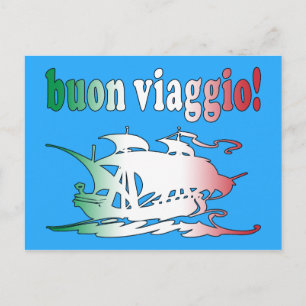 Carte Postale Buon Viaggio Bon Voyage en Vacances Italiennes Voy