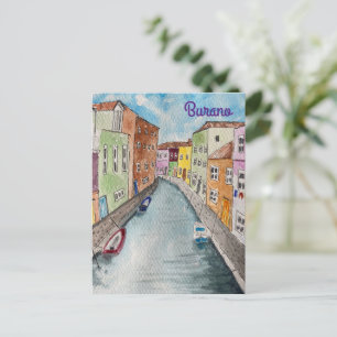 Carte Postale Burano Venice Bright coloured houses 