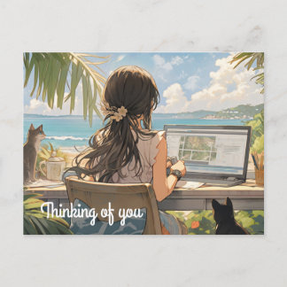 Carte Postale Bureau d'animation en bord de mer