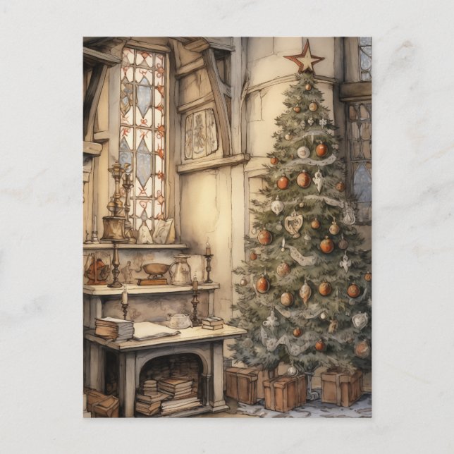 Carte Postale Bureau de Noël Vintage (Devant)