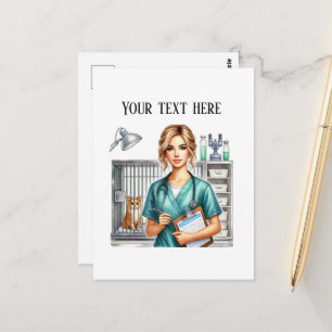 Carte Postale Bureau de vétérinaire mignon personnalisable