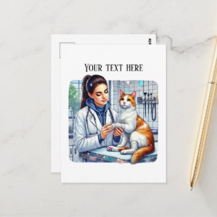 Carte Postale Bureau de vétérinaire mignon personnalisable 
