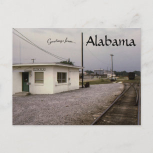 Carte Postale Bureau des chemins de fer de l'Alabama à Elba Alab