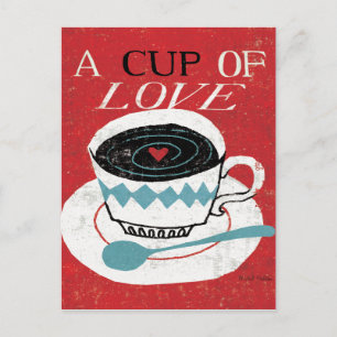 Carte Postale Bureau vintage - Café